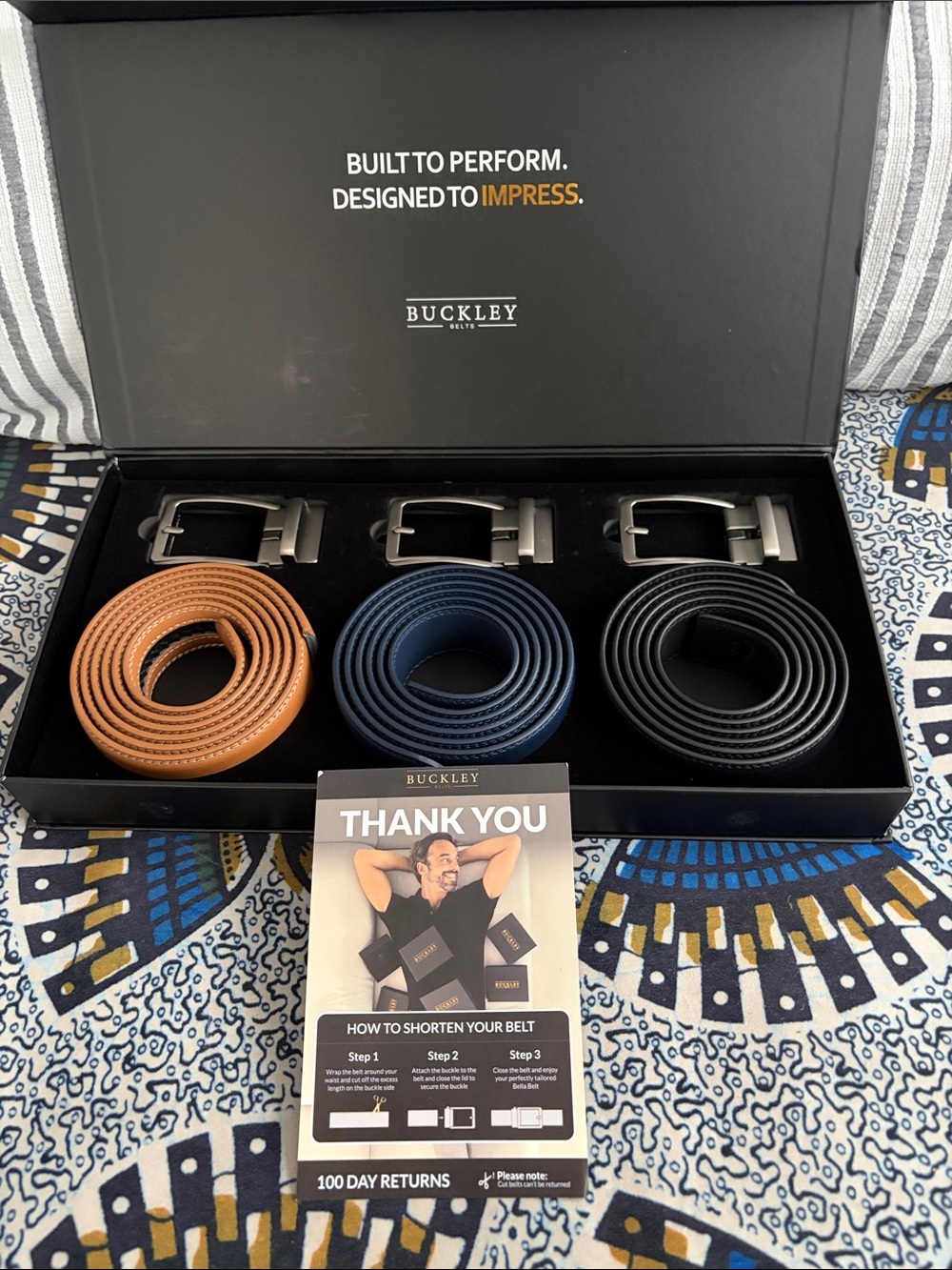 Buckley Interchangeable Belt Set -/Black/Dark Blue / Light Brown